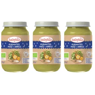 Babybio Good Night Jar Peas, Corn and Rice +6m 3x200 gr