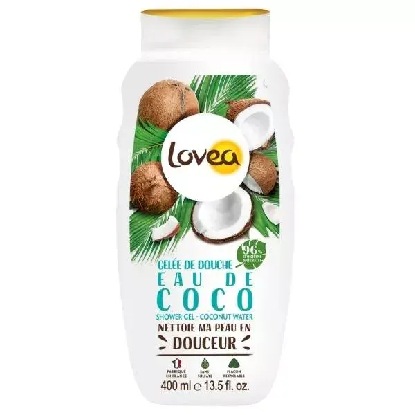 Lovea - Gelée De Douche - Eau de Coco - PH Neutre - Sans Sulfate 400ml