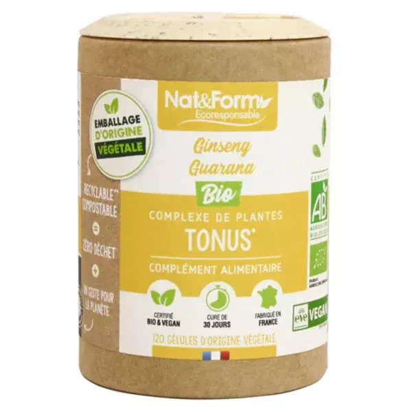 Nat & Form Eco Responsable Complejo Tono Bio 120 comprimidos