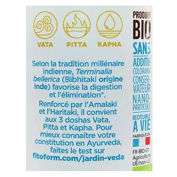 Jardin Veda Bienfaits d'Ayurveda Triphala Bio 60 gélules Pas cher