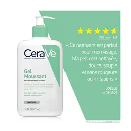 CeraVe Nettoyants Gel Moussant Peaux Normales à Grasses 473ml