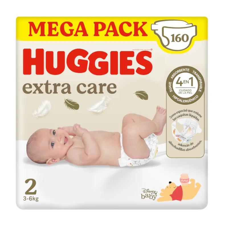 Imagen de Huggies Extra Care Pañales Disney Talla 2 (3-6 Kg) 160 Uds