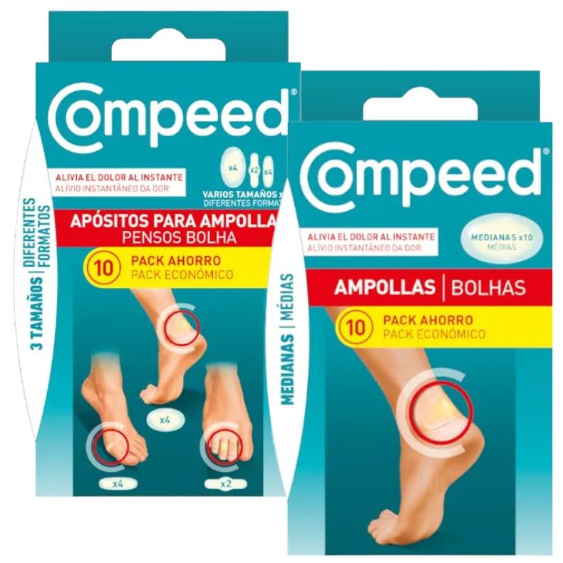 Ampoules Compeed assorties 10 unités + Ampoules Compeed moyennes 10 unités