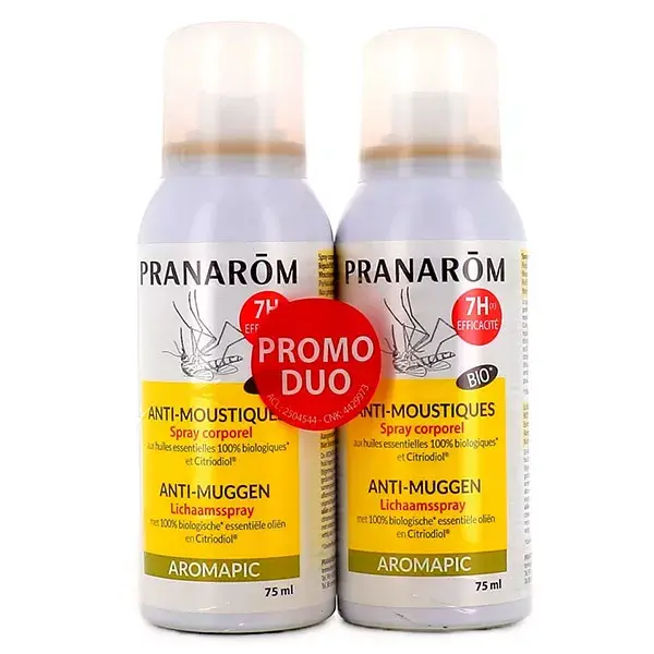 Pranarom Aromapic Spray Anti-Moustiques Bio Lot de 2 x 75ml
