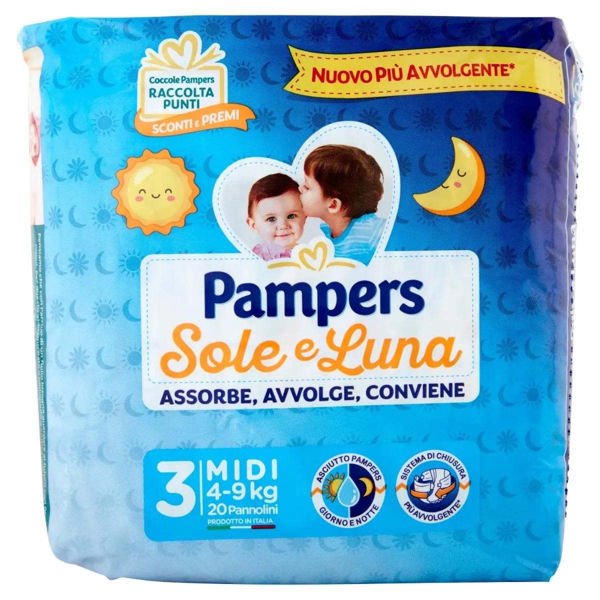 Pampers Sole & Luna Midi Taglia 3 (4-9 Kg) 20 Pannolini