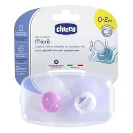 Chicco Physio Micro Sucette Silicone +0m Princesse Carrosse Lot de 2