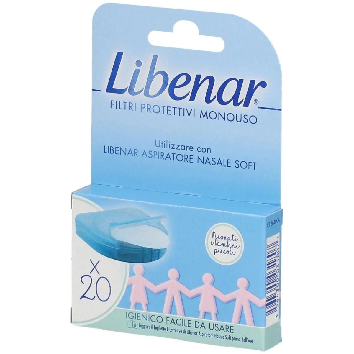 Libenar Premium Filtri Protettivi Monouso Per Aspiratore Nasale Soft 20 Pezzi