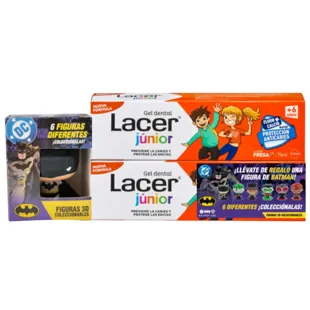 Lacer Junior Strawberry Gel +6 Years 2x75 ml + Batman Figure