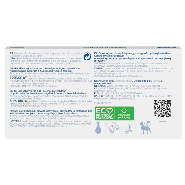 Virbac Allerderm Spot-On -10 kg 6 Pipettes x 2 ml