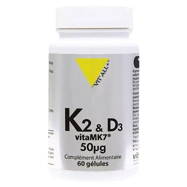 Vit'all+ K2 & D3 VitaMK7® 50µg 60 gélules