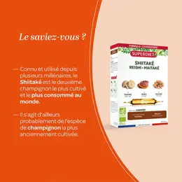 Superdiet Shiitaké Reishi Maitaké Bio 20 ampoules