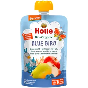 Holle Smoothie BLUE BIRD Pera, Manzana, Arándano y Avena +6m 100 gr