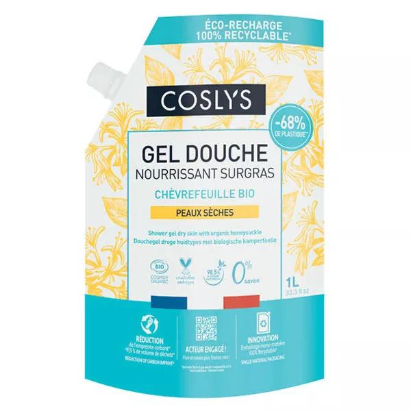 Coslys Gel Douche Nourrissant Surgras Chèvrefeuille Bio Doypack 1L