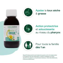 Naturactive Sirop aux Essences Toux sèche et grasse  dès 1 an 120ml