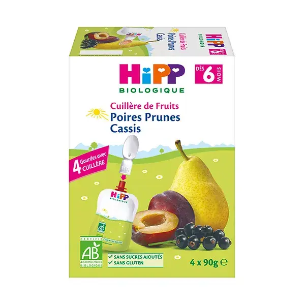 Hipp Bio 100% Frutta Pere Prugne Ribes +6m 4x90g