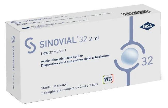 Sinovial 32 2ml Siringa Intra Articolare Con Acido Ialuronico 3 Pezzi