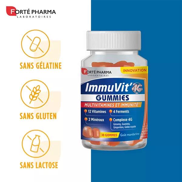 Forté Pharma ImmuVit'4G Gummies Energie Multivitamines Immunité 30 gummies