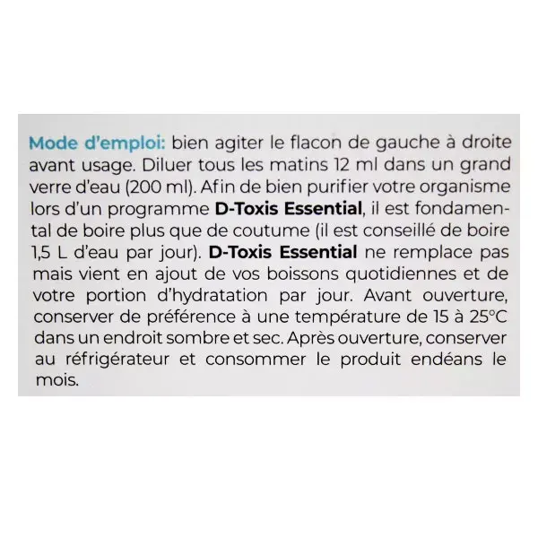 Ortis D-Toxis Essential Sans Iode Saveur Pomme 250ml