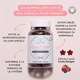 Lashilé Beauty Good Hair Women Anti-Chute Cheveux Sans Sucres Lot de 3 x 60 gummies