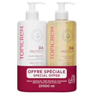 Topicrem DA Protect Emollient Balm 500 ml + Cleansing Oil 500 ml