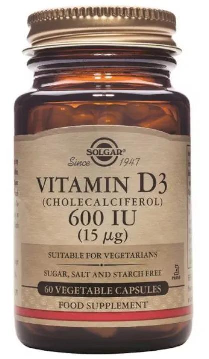 Solgar vitamine D3 600 UI (cholécalciférol) 60°C