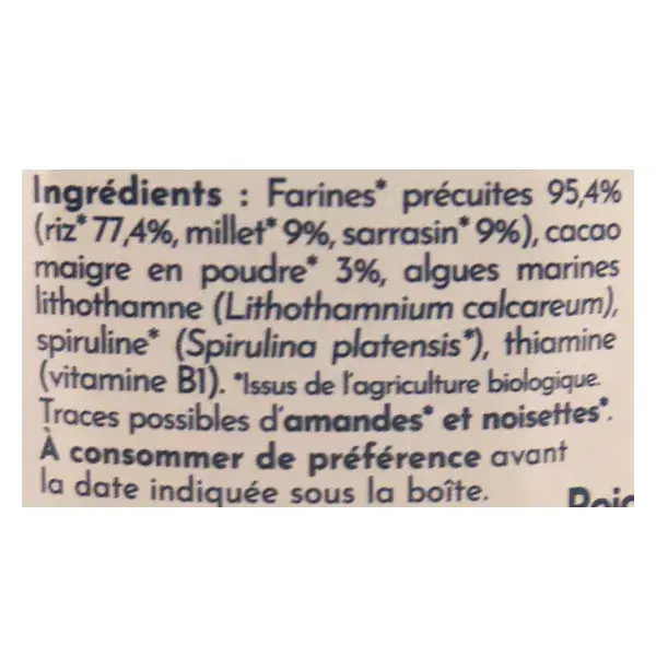 Bébé M Céréales & Cacao +8m Bio 400g