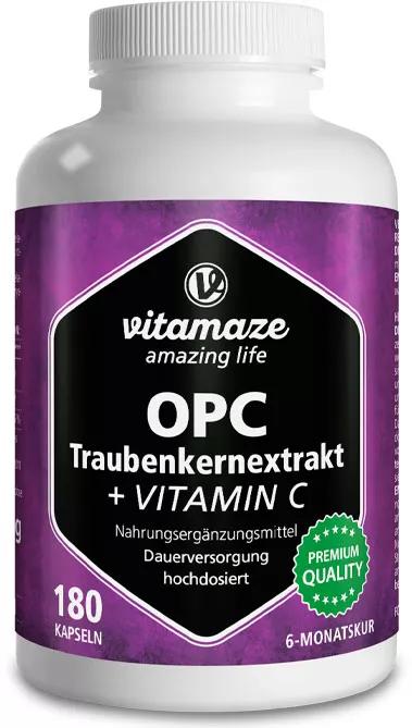 Vitamaze OPC Extracto Semente de Uva + Vitamina C 180 Cápsulas