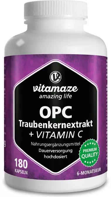 Vitamaze OPC Traubenkernextrakt + Vitamin C 180 Kapseln