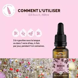 Biofloral Fleur De Bach 03 Beech Hetre Compte Gouttes Bio Demeter 20 ml