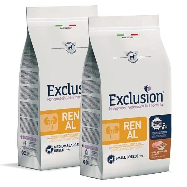 Exclusion Monoprotein Veterinary Diet Formula Renal Crocchette Sorgo/Suino/Risoper Cani Taglia Media/Grande Sacco 12Kg