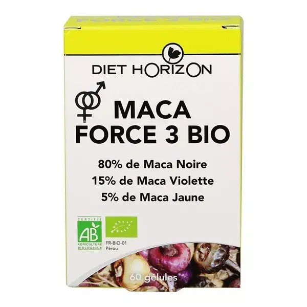Diet Horizon Maca Force 3 Bio 60 gélules