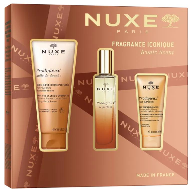 Nuxe Christmas Box Prodigious Huile Oil 100ml + Duschöl 100ml + Prodigious Candle 70gr