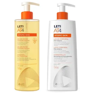 Leti AT4 Atopic Skin Oily Texture Shower Gel 400 ml + Body Milk 500 ml