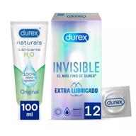 Durex Preservativos Invisible Extra Lubricado 12 uds + Naturals Lubricante 100 ml
