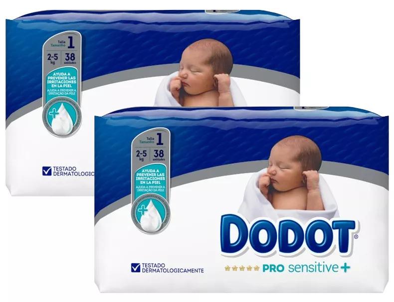 Dodot Pro Sensitive+ T1 Diapers (2-5 Kg) 2x38 units