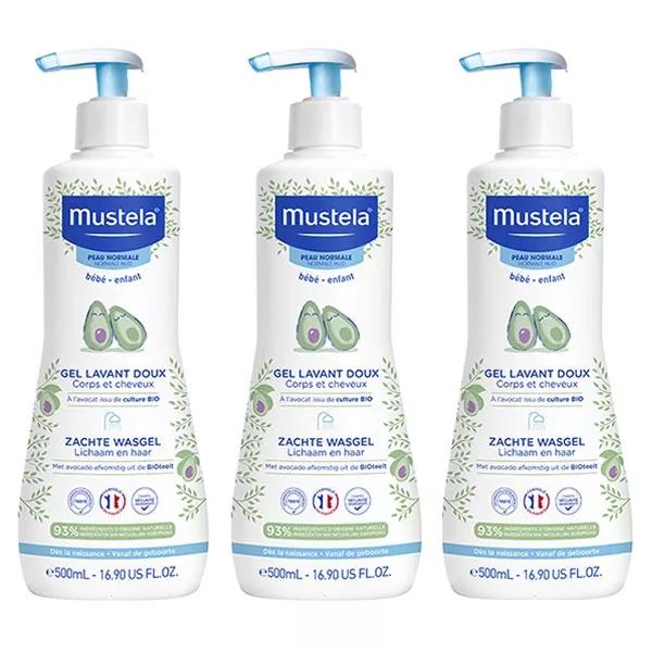 Mustela Gel Detergente Delicato Lotto di 3 x 500ml