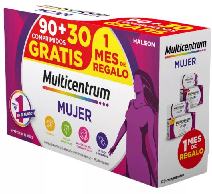 Multicentrum Mulher Multivitamínico Multimineral 90+30 Comprimidos Grátis