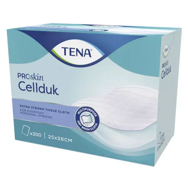 TENA Cellduck Toallitas de Celulosa Desechable 25x26 200 toallitas