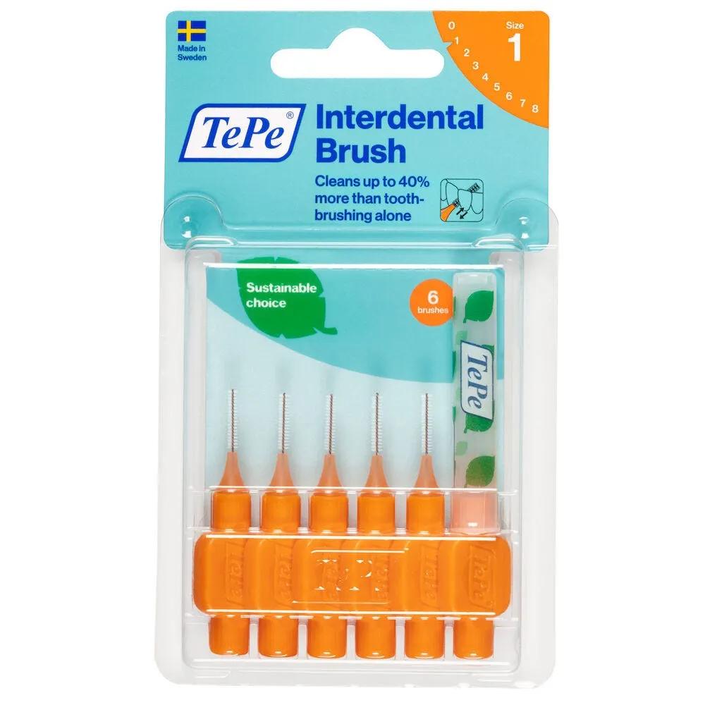 TePe Original Arancione Scovolino Per Pulizia Interdentale Misura ISO 1 filo 0,45 mm 6 Pezzi