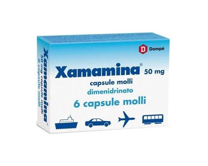 Xamamina 50 mg Dimenidrato Antiemetico 6 Capsule Molli