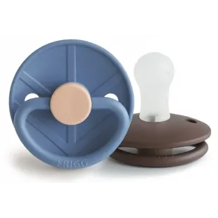 Frigg Little Viking Pacifier Block Silicone Ocean V./Cocoa +0m 2 units