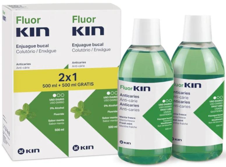 Kin Fluorkin Mint Daily Rinse 2x500 ml