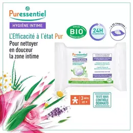 Puressentiel Hygiène Intime Lingettes Intimes Quotidiennes Bio 25 unités