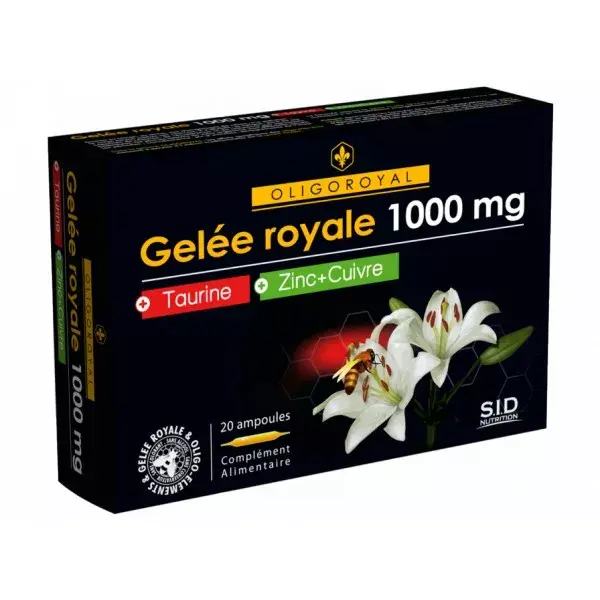 SID Nutrition Oligoroyal Gelée Royale - Taurine - Zinc - Cuivre 20 ampoules