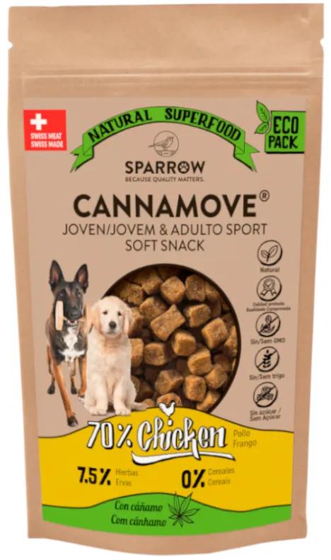 Sparrow Cannamove Soft Snacks Poulet au Chanvre pour Chiens Jeunes et Adultes 200 gr