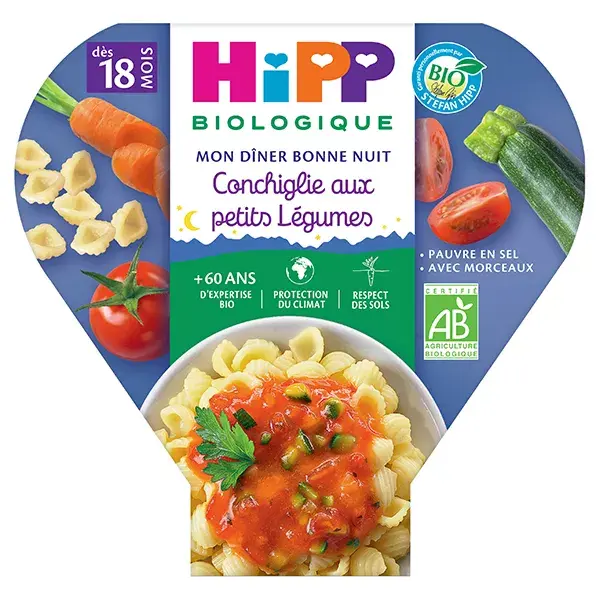 Hipp My Dinner Good Night Organic Conchiglie with Small Vegetables + 18m 260g