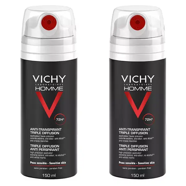 Por lotes de desodorante Anti transpirante Triple difusión de Vichy hombre de 2 x 150ml