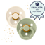 Bibs Pacifiers Size 1 0-6 Months White and Green 2 Units