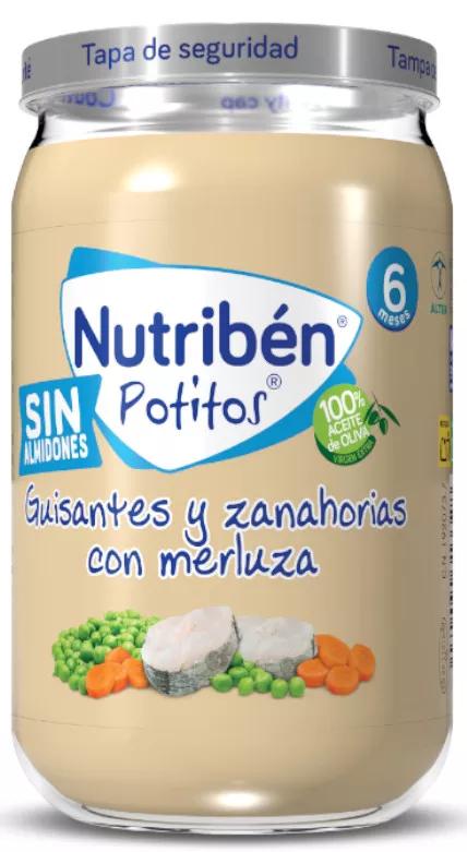 Nutribén Potito Suprema de Merluza con Guisantes y Zanahorias +6m 235 gr