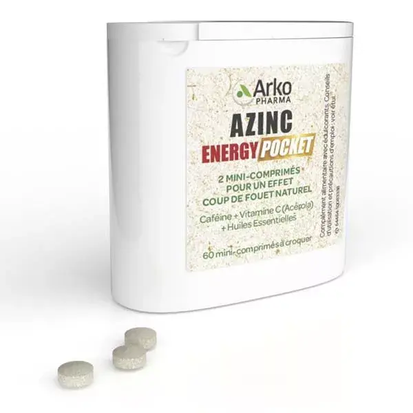 Arkopharma Azinc Energy Pocket Caféine & Vitamine C 60 mini-comprimés